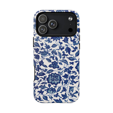 Blue flower Pattern- Tough iPhone MagSafe® Case