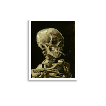 Skull of a Skeleton with Burning Cigarette by Van Gogh- Premium Poster