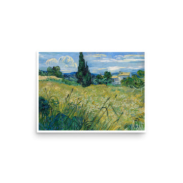 Green Wheat Field with Cypress by Van Gogh- Premium Poster