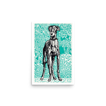 Greyhound by Moriz Jung- Premium Poster