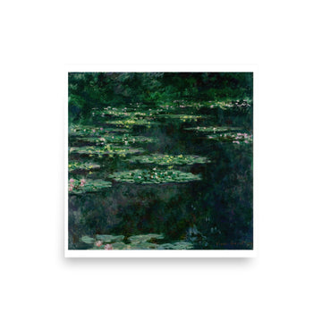 Water Lilies Dark Green by Monet- Premium Poster