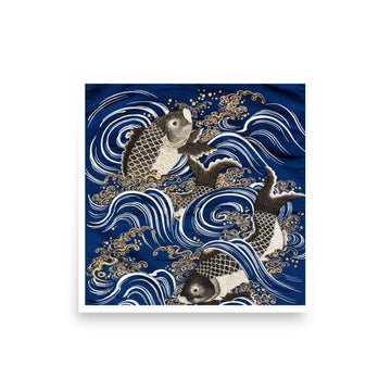 Gift Cover (Fukusa) with Carp- Premium Poster