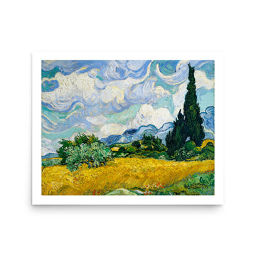 Wheat Field with Cypresses by Van Gogh- Premium Poster