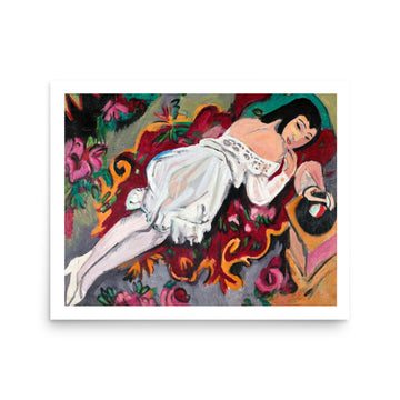 Girl in White Chemsie by Ernst Ludwig Kirchner- Premium Poster