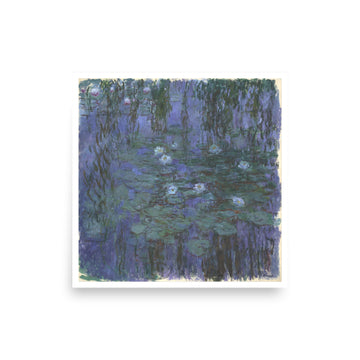 Blue Water Lilies by Monet- Premium Poster