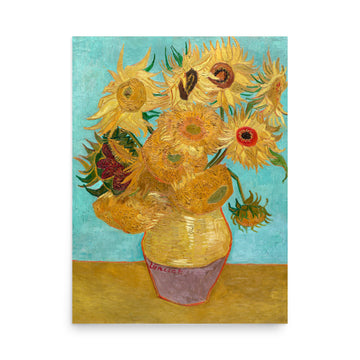 Vase with Twelve Sunflowers by Van Gogh- Premium Poster