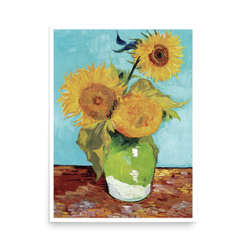 Vase with Three Sunflowers by Van Gogh- Premium Poster