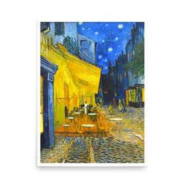 Cafe Terrace at Night by Van Gogh- Premium Poster