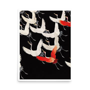 Furisode with a Myriad of Flying Cranes- Premium Poster
