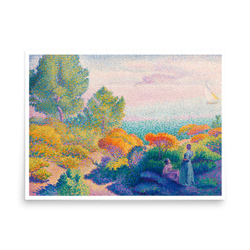Two Women by the Shore by Henri-Edmond Cross- Premium Poster