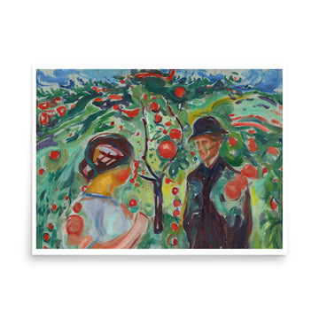 Beneath the Red Apples by Edvard Munch- Premium Poster
