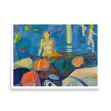 Summer Night-Mermaid by Edvard Munch- Premium Poster