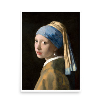 Girl with a Pearl Earring by Johannes Vermeer- Premium Poster