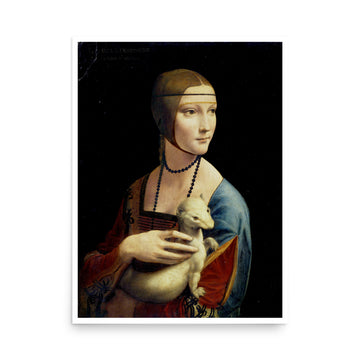 Lady with an Ermine by Da Vinci- Premium Poster