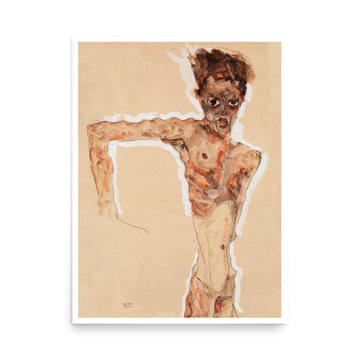 Naked Man,Self Portrait by Egon Schiele- Premium Poster