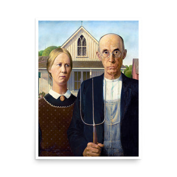 American Gothic by Grant Wood- Premium Poster