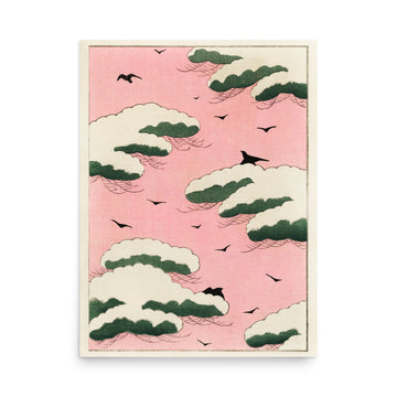Pink sky illustration- Premium Poster