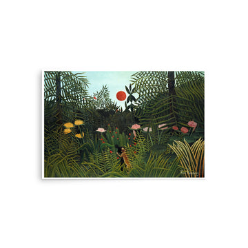 Virgin Forest with Sunset by Henri Rousseau- Premium Poster