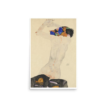 Nude Back by Egon Schiele- Premium Poster