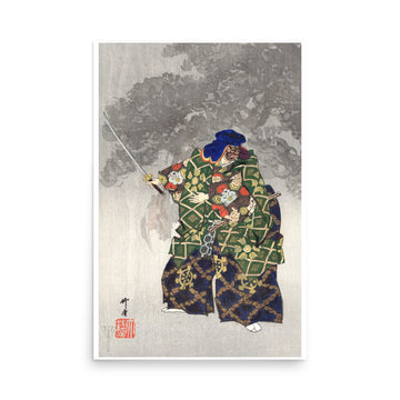 Actors in the Noh theater by Kogyo Tsukioka- Premium Poster