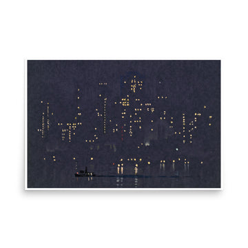 Night lights of Manhattan- Premium Poster