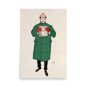 Man reading book- Premium Poster