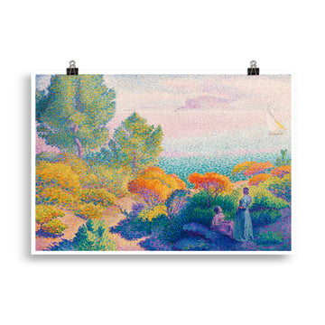 Two Women by the Shore by Henri-Edmond Cross - Premium Poster