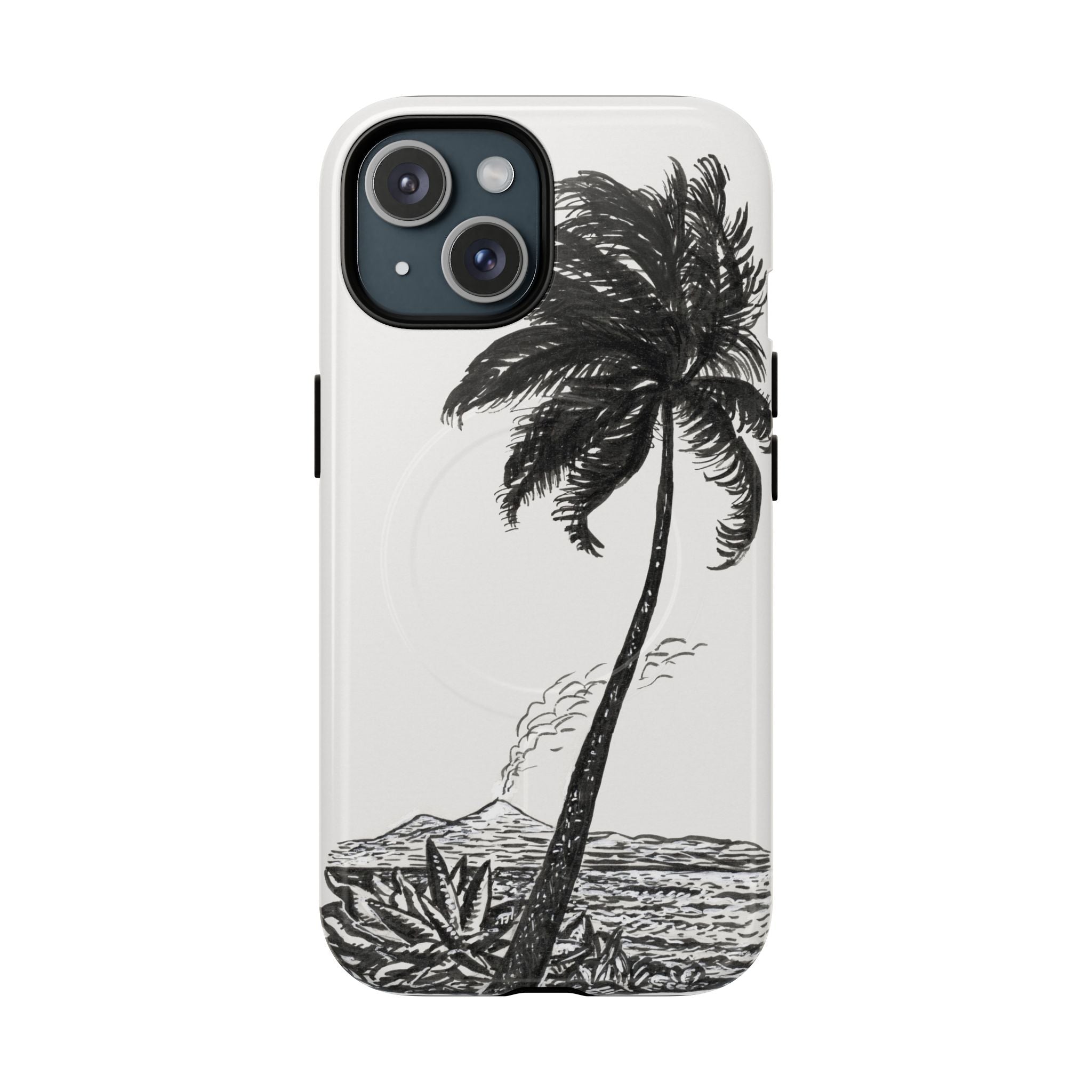 Palm tree with an island- Tough iPhone MagSafe® Case