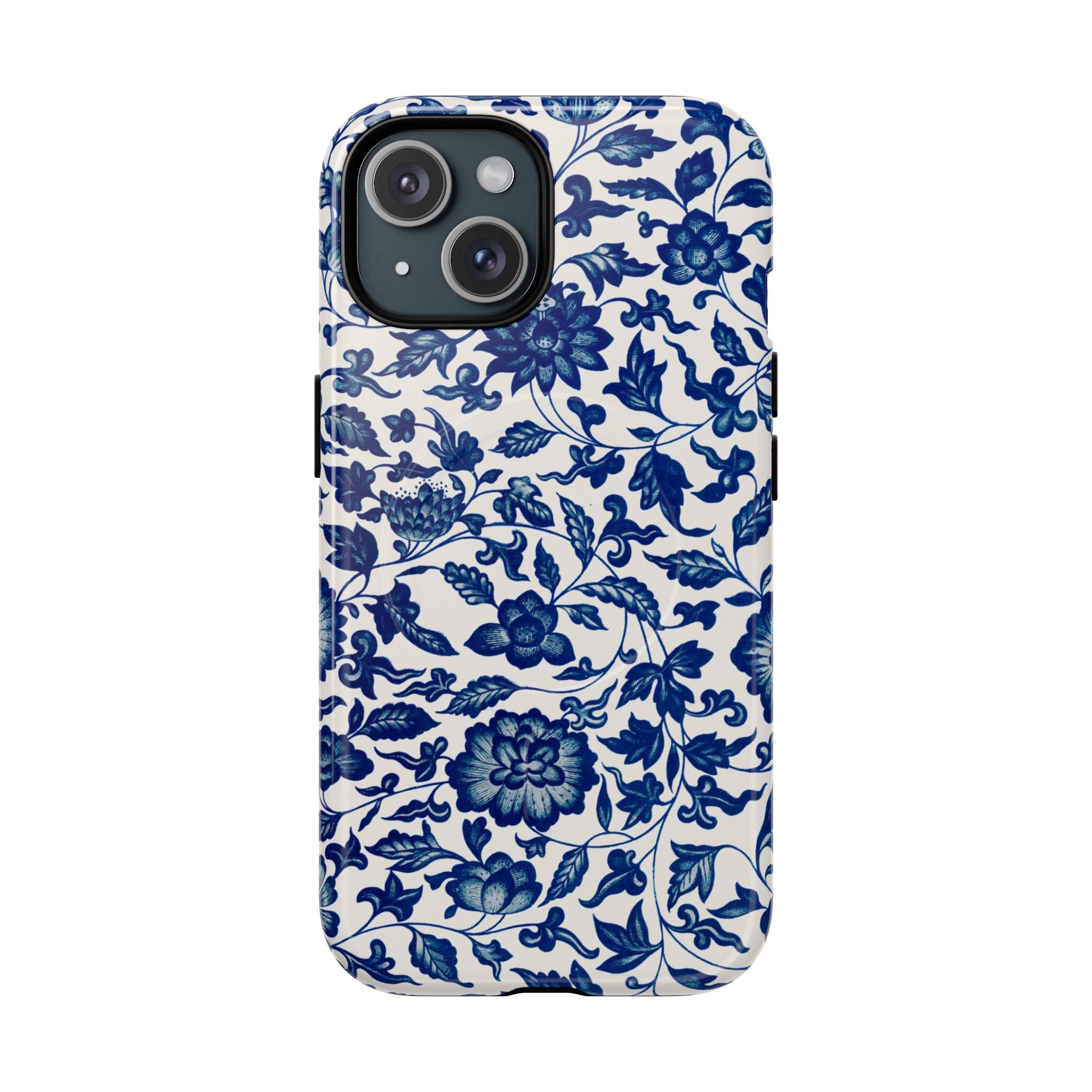 Blue flower Pattern- Tough iPhone MagSafe® Case