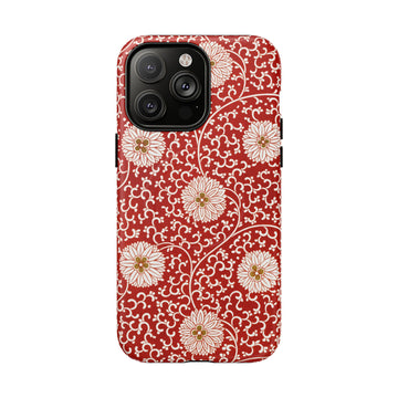 Red Floral Pattern- Tough iPhone MagSafe® Case
