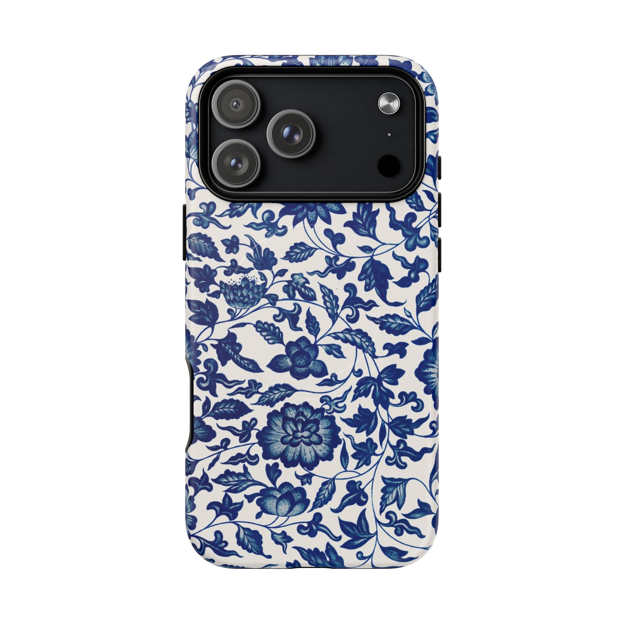 Blue flower Pattern- Tough iPhone MagSafe® Case