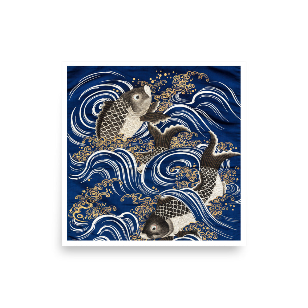 Gift Cover (Fukusa) with Carp- Premium Poster