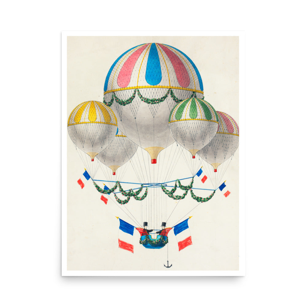 Decorated group of air balloons by Leon Benett- Premium Poster