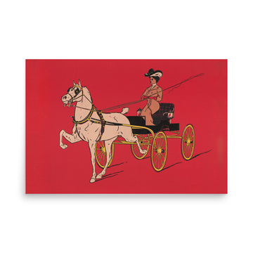 Woman on a carriage- Premium Poster