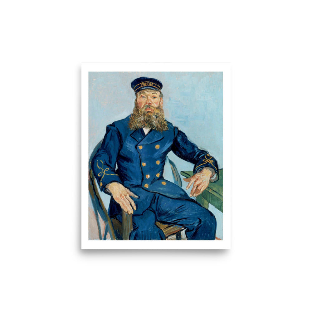 Portrait of the Postman Joseph Roulin by Van Gogh- Premium Poster